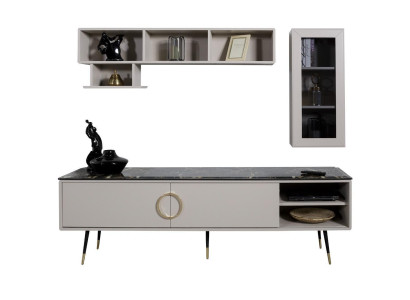 Itālijas stila televīzijas skapīša sānu skapis zemais skapīš bel. Elegance Furniture Chest 205cm