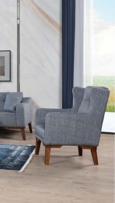 Sofas komplekts 3+3+1 sēdvietām, komplektā divi divvietīgi dīvāni un viens krēsla. Tekstila pārklājums, 3 gabali.