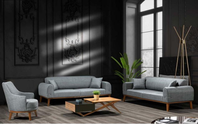 Sofa komplekts 3+3+1 sēdekļu dizaina dīvāns polstermēbeles Moderno samtu