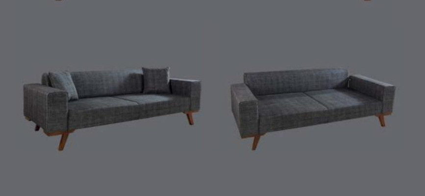 Sofa komplekts 3+3+1 sēdvietas Dizaina sofai Polster Couchen Pelēki Mēbeles 3 gab.