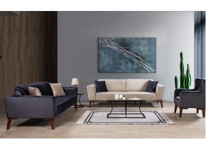 Sofas komplekts 3+3+1-vietīgs dīvāns Dīvānu komplekts Tekstila krēsli Dzīvojamā istaba