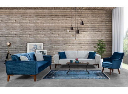 Sofa komplekts 3+3+1 vieta Komplektā iekļauti dīvāns, krēsls, audums, 3 gab.