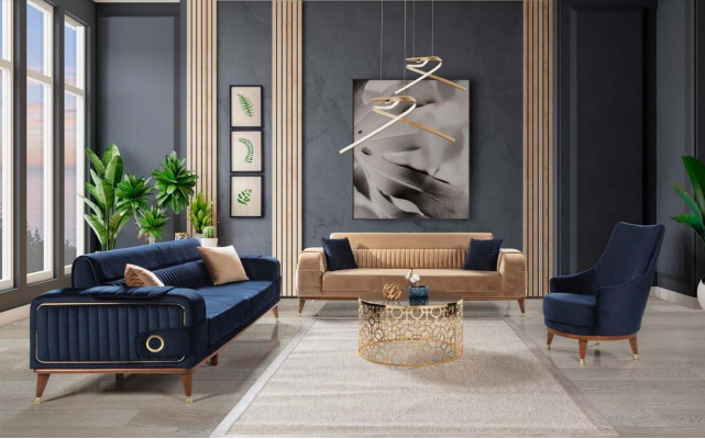 Luksusa 3+3+1 sēdvietu dīvānu komplekts dizaina dīvāns Piekariņu Sofa Moderns