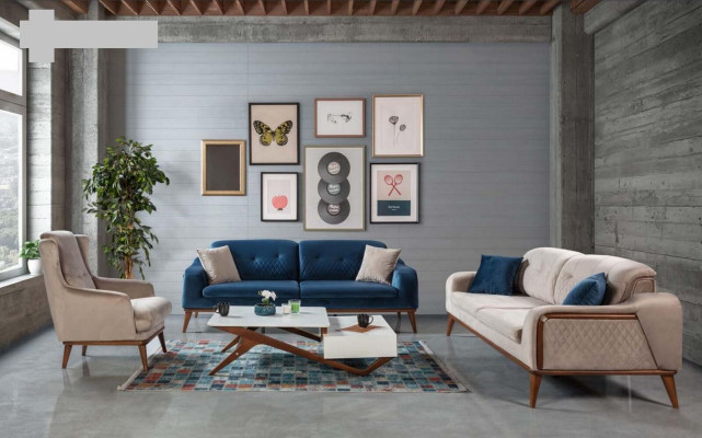 Sofas 3+3+1 sēdvietu krēsls Trijos Latīņiem Stoteļu komplekts Tekstils