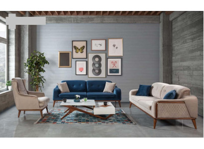 Sofas 3+3+1 sēdvietu krēsls Trijos Latīņiem Stoteļu komplekts Tekstils