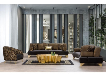 Sofas komplekts Divvietīgs dīvāns Dīvāns Krēsls Trijvietīgs 3+3+1 galdiņu komplekts Auduma grupa Jauns