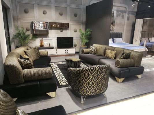 Sofas komplekts Divvietīgs dīvāns Dīvāns Krēsls Trijvietīgs 3+3+1 galdiņu komplekts Auduma grupa Jauns
