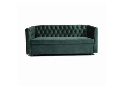 Amerikāņu stila Chesterfield dīvāna dīvāns arīgāu apdare, trīsvietīgs, zaļš