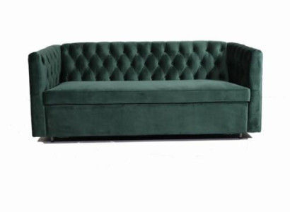 Amerikāņu stila Chesterfield dīvāna dīvāns arīgāu apdare, trīsvietīgs, zaļš