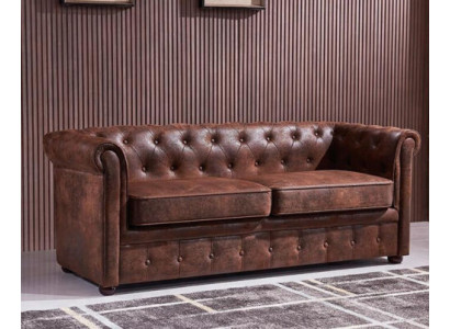 Luksusa Chesterfield dīvāns no mākslīgā ādas dzīvojamā istabai