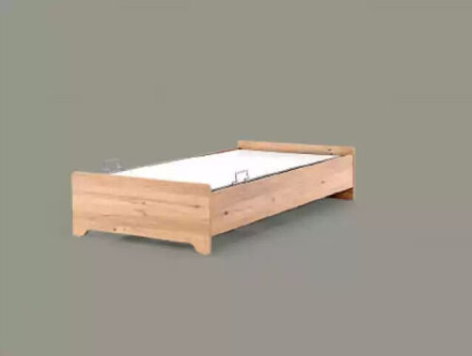 Dizainera gulta, bērnu gulta, brūna moderna jauniešu gulta, koka mēbeles 100x200cm.