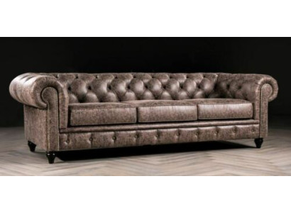 Mens Kluba Chesterfield dīvāns dīvāns Ādas Polster Dreisitzer Brunš NEW