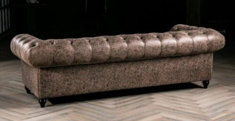 Mens Kluba Chesterfield dīvāns dīvāns Ādas Polster Dreisitzer Brunš NEW