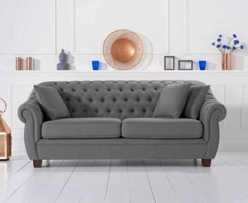 Chesterfield stoff polster trīsvietīgs dzīvojamās istabas dīvāns tekstilmateriāla dizainā