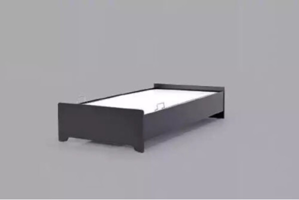 Dizainera gultas bērnu gultas melna moderna jauniešu gulta 100x200cm