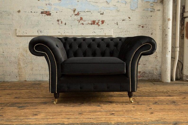 Chesterfield krēsls TV dīvāns 1-vietīga dīvāna teksts auduma audums Polster #5