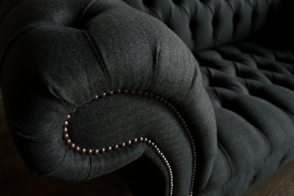 Chesterfield tekstila dīvāns 2-vietīgs luksusa dīvāns mēbelēts dīvāns dizaina auduma dīvāns