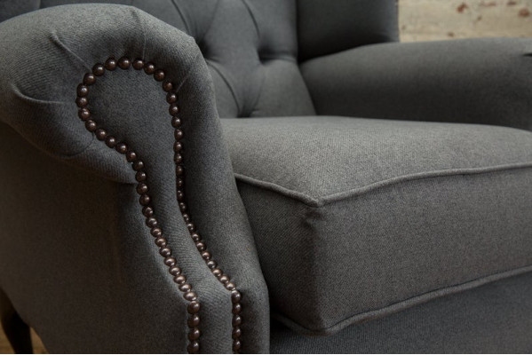 Chesterfield dizaina luksusa auduma dīvāni Auduma ausu krēsls 1-vietīgais dīvāns Polster