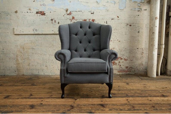 Chesterfield dizaina luksusa auduma dīvāni Auduma ausu krēsls 1-vietīgais dīvāns Polster