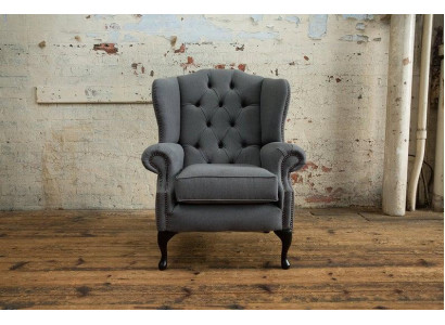 Chesterfield dizaina luksusa auduma dīvāni Auduma ausu krēsls 1-vietīgais dīvāns Polster
