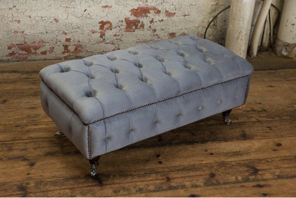 Chesterfield paklājs kājām krēsls polster Ottoman papildus atpūta audums āda jauns