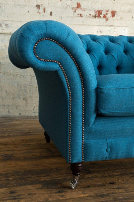 Chesterfield dizaina dīvāns krēsla dīvāns polster tekstila dīvāni sēdekļi ausu krēsls