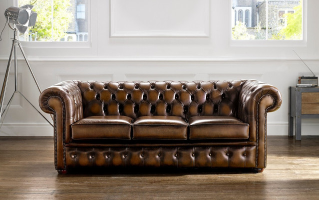 Chesterfield 3 sēdvietu mīkstais dīvāns Antik stils ādas tekstilmateriāla dīvāns dīvānomājas