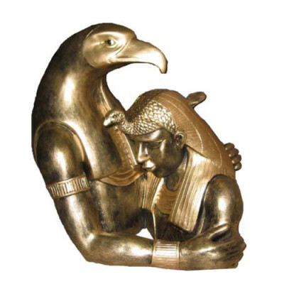 Ēģiptes Ramses II ziloņkaula baste ar ērgli egipšu figūras statujas 35 cm
