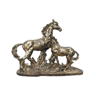 Skulptūra varavīksnes zirgs Kupfer krāsā - Pegasus zirgu statuja dekorācijai, abstrakts zirgs.