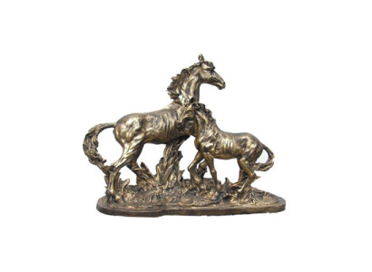 Skulptūra varavīksnes zirgs Kupfer krāsā - Pegasus zirgu statuja dekorācijai, abstrakts zirgs.