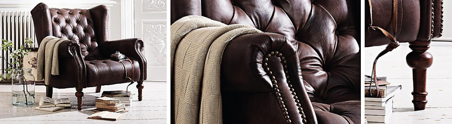 Sēžamkrēsls Chesterfield Sofa ādas divkāršais ausu krēsls austs divvietīgais.