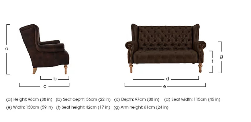 Sēžamkrēsls Chesterfield Sofa ādas divkāršais ausu krēsls austs divvietīgais.