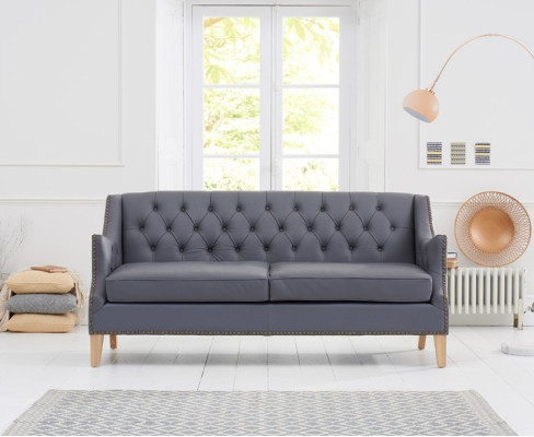 Dīvāns Pelēka Chesterfield biroja sofa uzņēmēja dīvāns ādas tekstilas jaunu mēbeļu jvmoebel ®