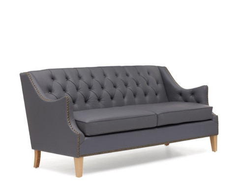 Dīvāns Pelēka Chesterfield biroja sofa uzņēmēja dīvāns ādas tekstilas jaunu mēbeļu jvmoebel ®