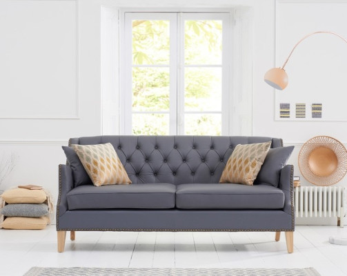 Dīvāns Pelēka Chesterfield biroja sofa uzņēmēja dīvāns ādas tekstilas jaunu mēbeļu jvmoebel ®