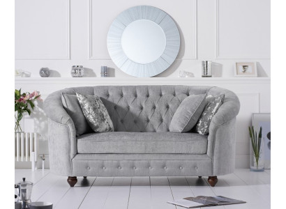 jvmoebel ® - lauku māju dizaina dīvāns - Chesterfield tekstila sofa pelēka audums jauna