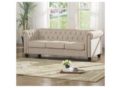 Chesterfield dīvāns gultas Polster audums āda dīvāni Polster komplekts 3 sēdvietām