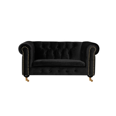Chesterfield 2 divvietīgs Klasiskais luksusa baroks rokoko dīvāns ar auduma un ādas segumu