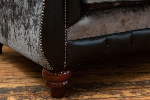 Chesterfield 2 vietu klasiskais luksusa baroka rokoko dīvāns ar ādas dīvānu jaunums.