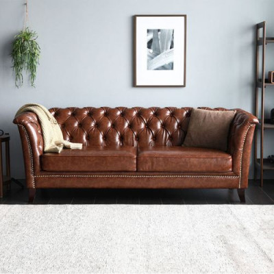 Chesterfield ādas ārdurvis dizains dīvāns luksusa dīvāns klasiskais dīvāns 2 vietu jauns