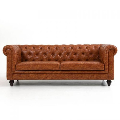 Chesterfield ādas pārklājuma dizaina dīvāns, luksusa dīvāns, klasiskais dīvāns ar 3 sēdvietām, jauns.