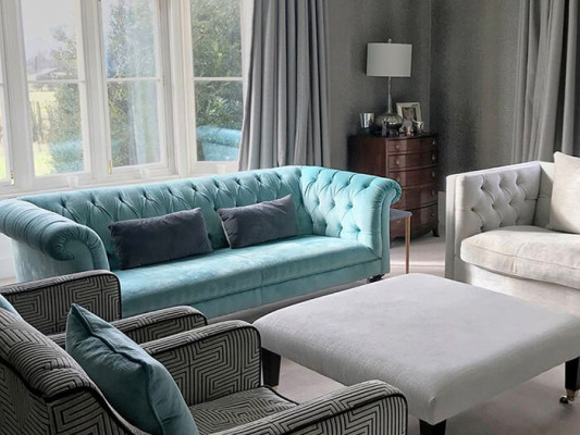 Chesterfield Tekstila iekštelpu dizaina dīvāns Luxus Dīvāns Klasiskais dīvāns 3-vietīgs Jaunums