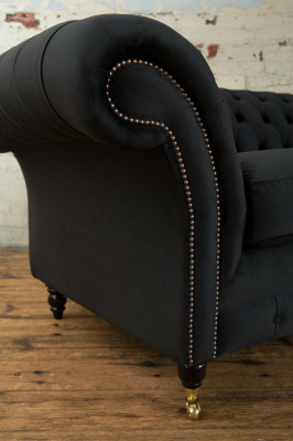 Chesterfield Original Sofa JVMoebel Tekstila Dīvāns, Krēsli, 185cm, Pelēka auduma dīvāns