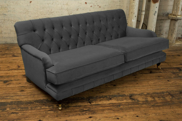 Chesterfield 3 vietas dīvāns ar auduma pārvalkātu tekstilu dīvāns Sēdeklis Dzīvojamā istaba Dīvāns audekls Jaunums