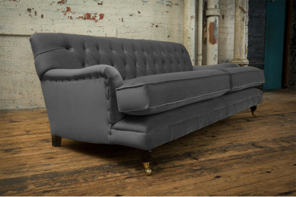 Chesterfield 3 vietas dīvāns ar auduma pārvalkātu tekstilu dīvāns Sēdeklis Dzīvojamā istaba Dīvāns audekls Jaunums