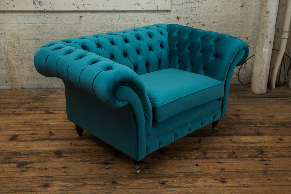 Chesterfield Sofa Couch Polster Garnitur 1,5 Sitzer Sofas Klassisch Einsitzer - Chesterfield dīvāns Ar Polster garnitūru 1,5 sēdvietas dīvāns Klasiskais - viensēdvietas.