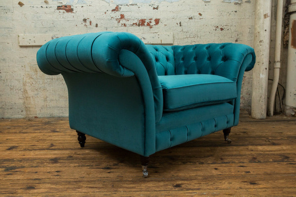 Chesterfield Sofa Couch Polster Garnitur 1,5 Sitzer Sofas Klassisch Einsitzer - Chesterfield dīvāns Ar Polster garnitūru 1,5 sēdvietas dīvāns Klasiskais - viensēdvietas.