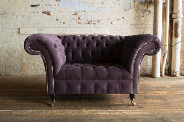 Chesterfield krēsla dīvāns klājs dīvāns dīvāni 1,5 sēdvietas vienvietīgs lilas audums