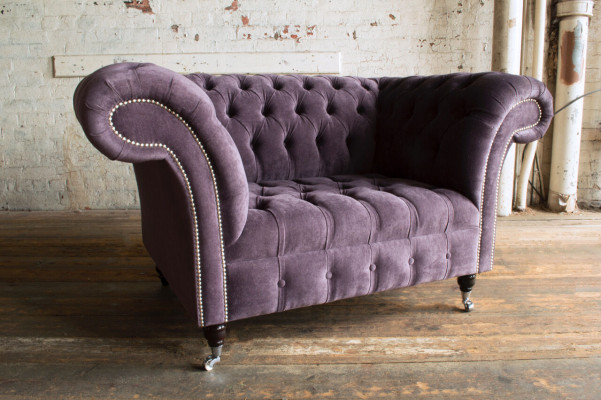 Chesterfield krēsla dīvāns klājs dīvāns dīvāni 1,5 sēdvietas vienvietīgs lilas audums