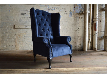 Zils ausu krēsls Chesterfield sofa dīvāns polster 1 sēdvietu krēsls dīvāni tekstils